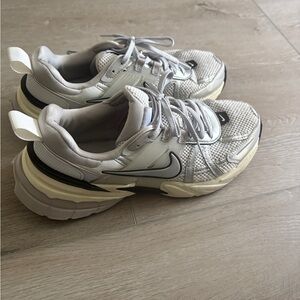 Nike Cream and silver Athletic Shoes